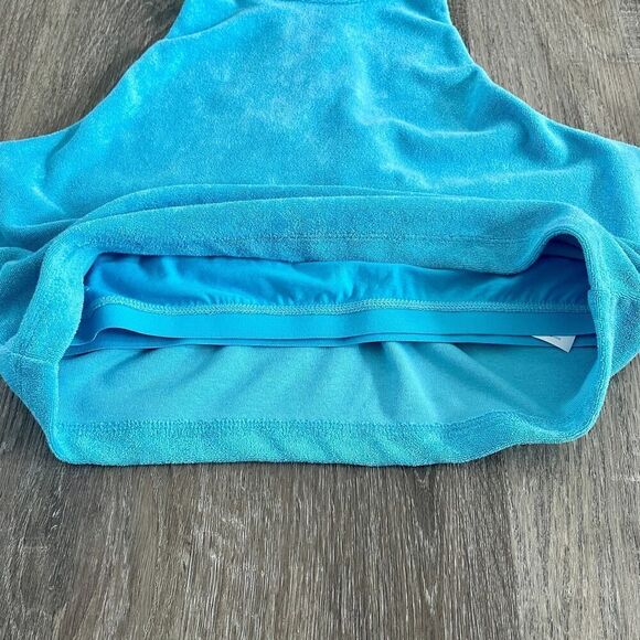 NWT Fabletics Terry Built-In Bra Tank Aqua Blue - Size: Large - Picture 10 of 11